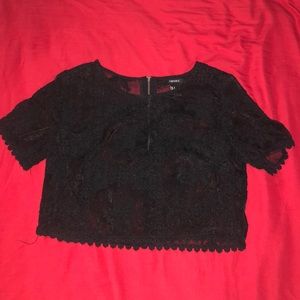 Cropped see through top